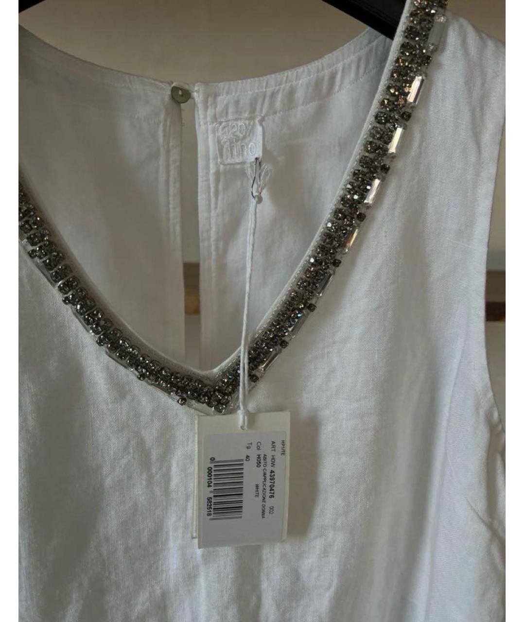 120% LINO Белое льняное платье, фото 2