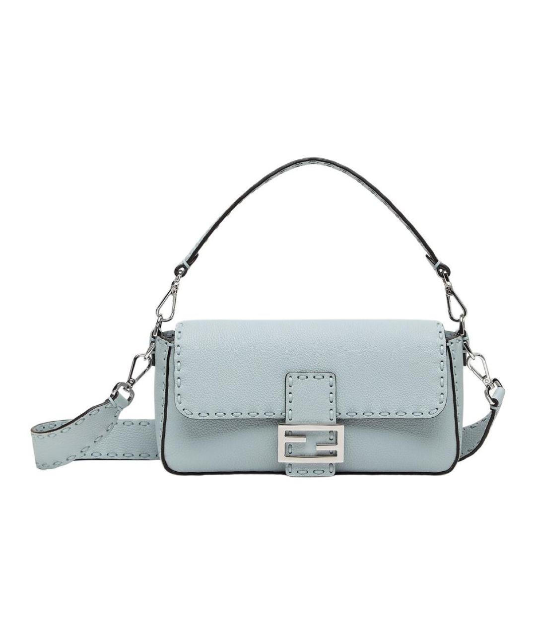 FENDI Голубая кожаная сумка через плечо, фото 1