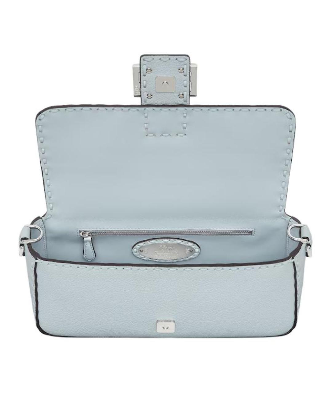 FENDI Голубая кожаная сумка через плечо, фото 4