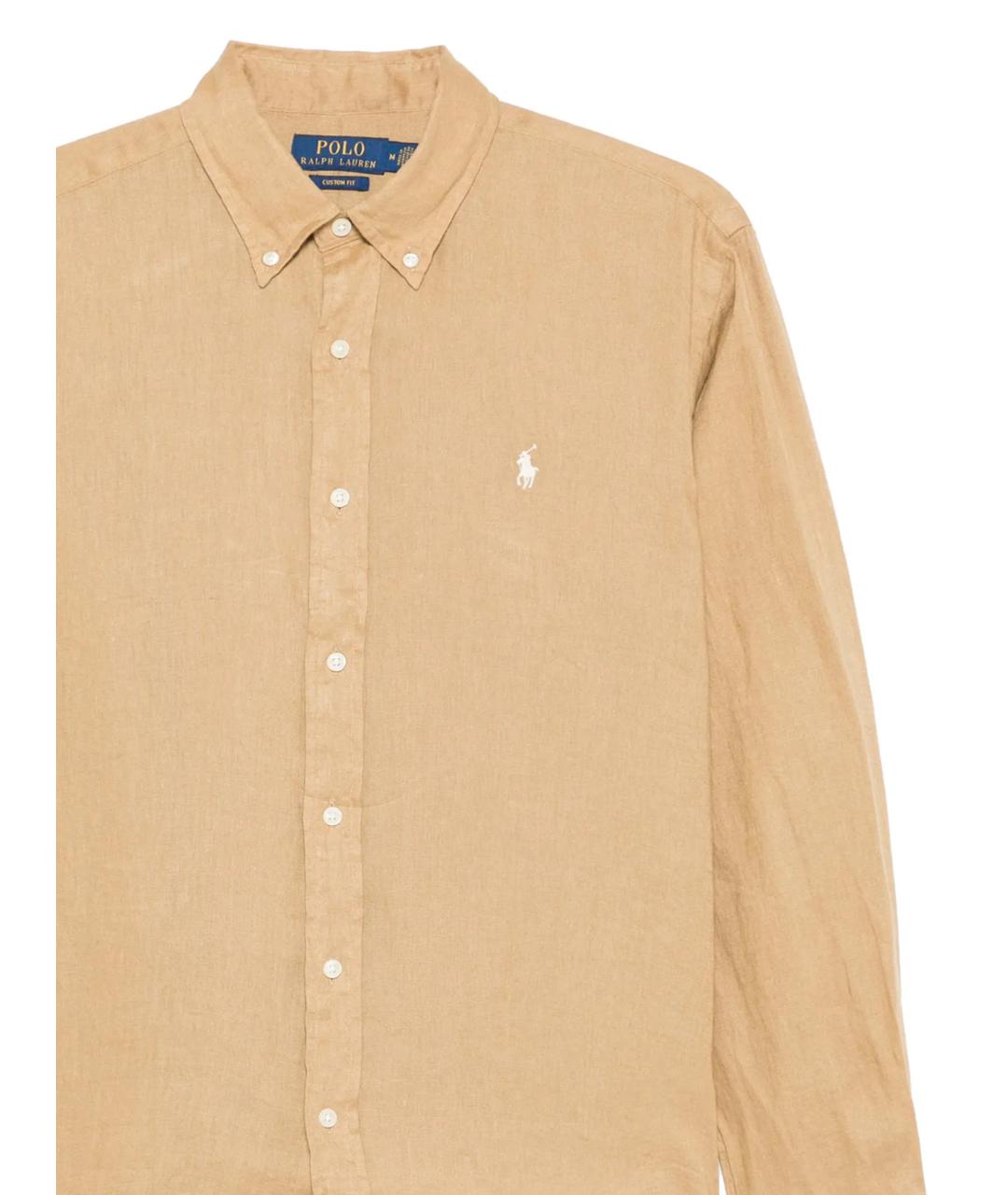 POLO RALPH LAUREN Бежевая льняная кэжуал рубашка, фото 2