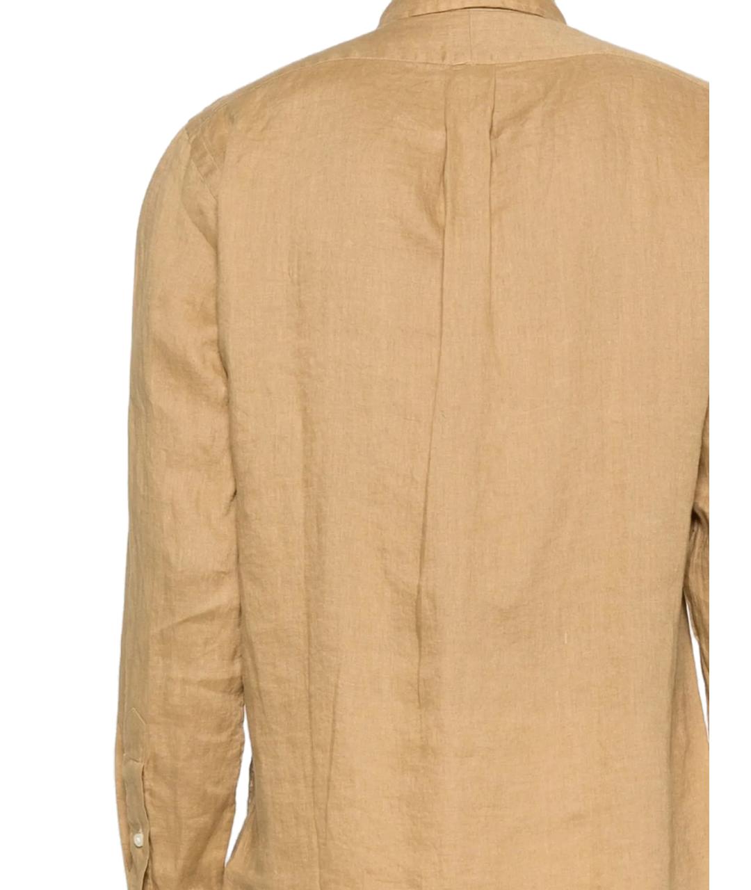 POLO RALPH LAUREN Бежевая льняная кэжуал рубашка, фото 3