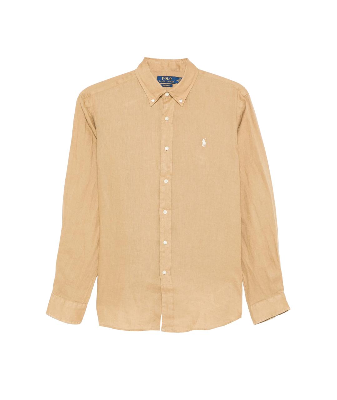 POLO RALPH LAUREN Бежевая льняная кэжуал рубашка, фото 1
