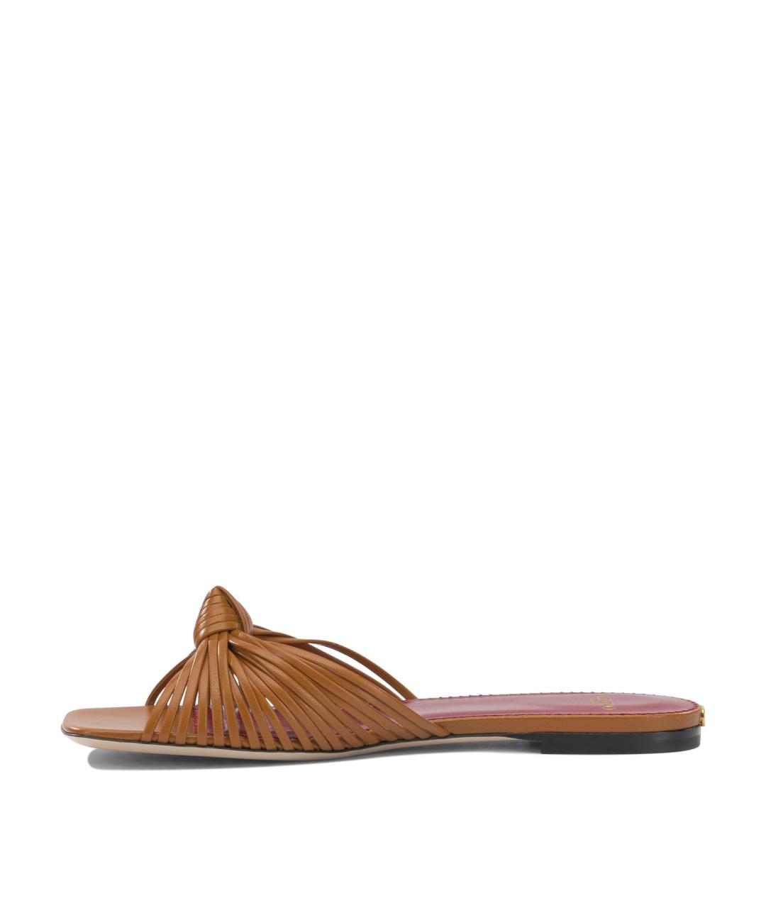 VALENTINO Коричневые кожаные сандалии, фото 3