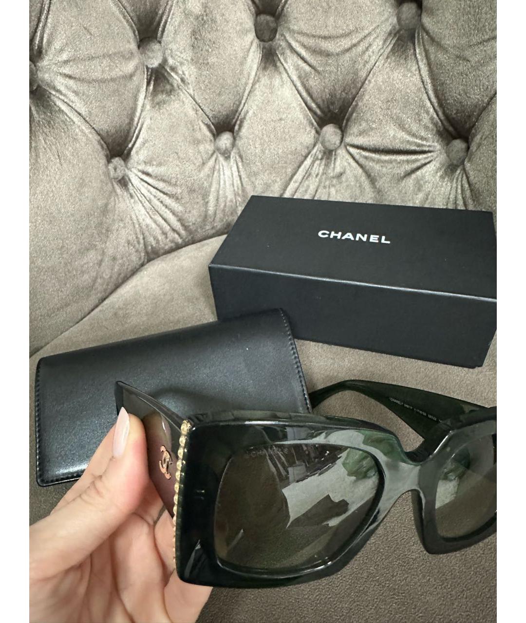 CHANEL Черные пластиковые солнцезащитные очки, фото 5