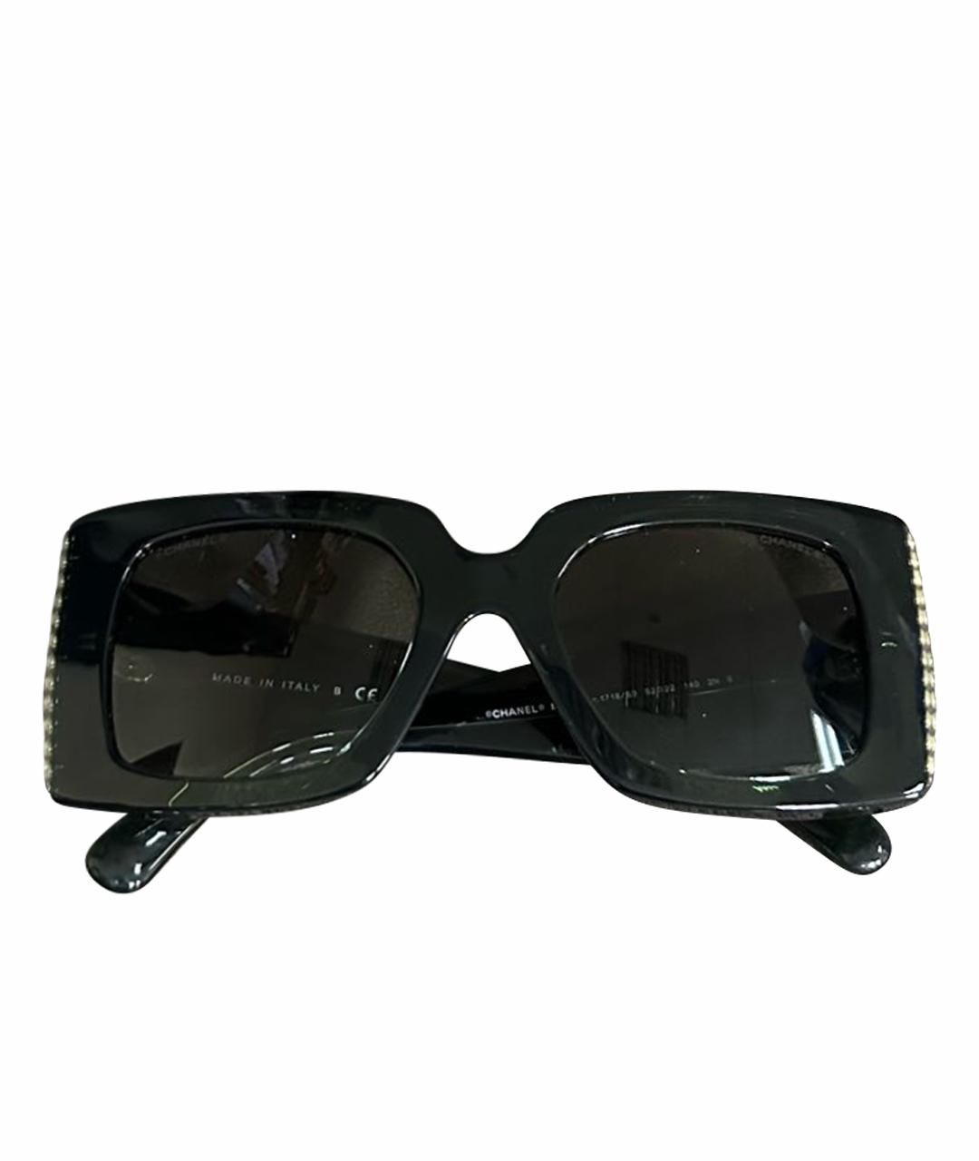 CHANEL Черные пластиковые солнцезащитные очки, фото 1
