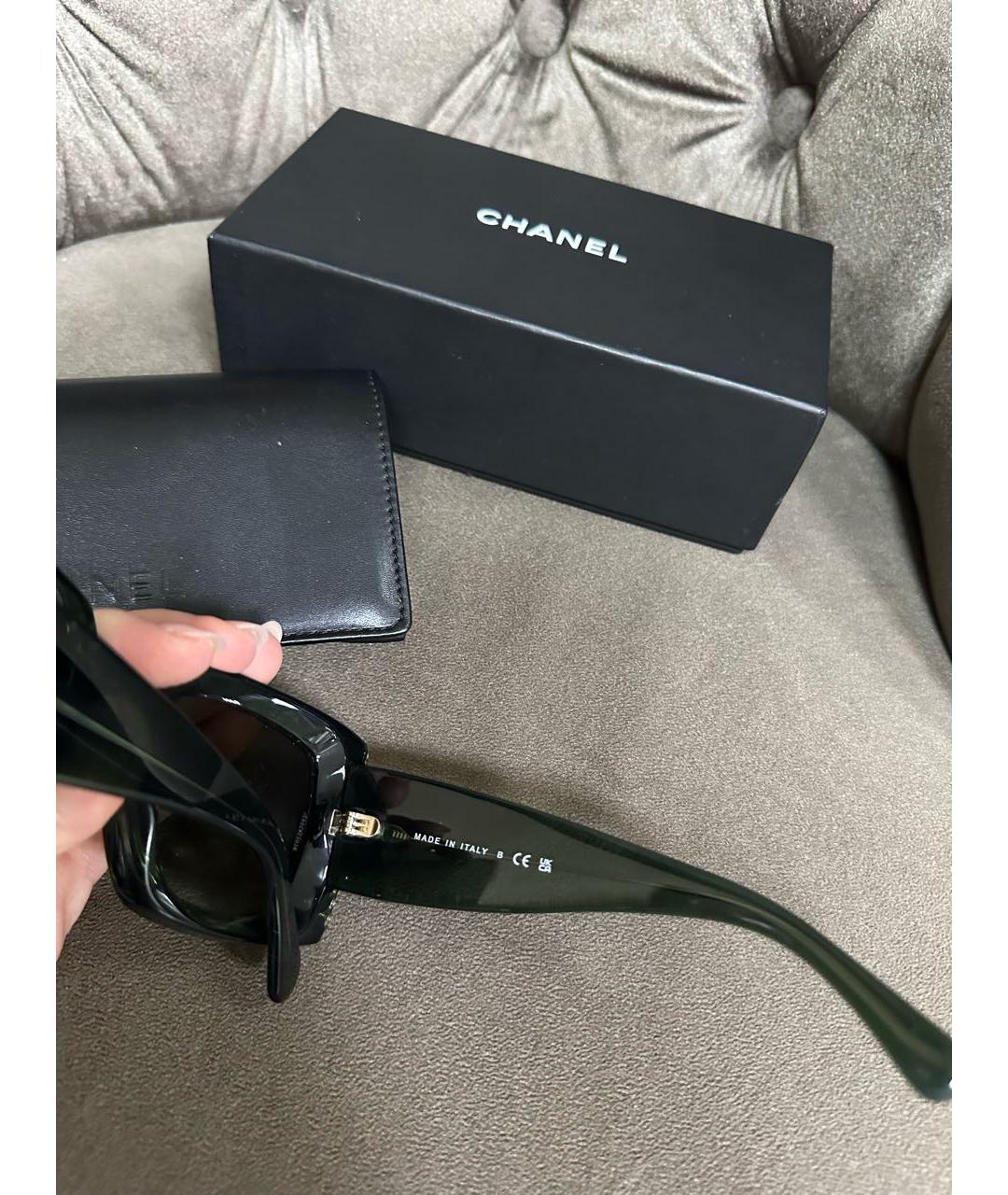 CHANEL Черные пластиковые солнцезащитные очки, фото 3