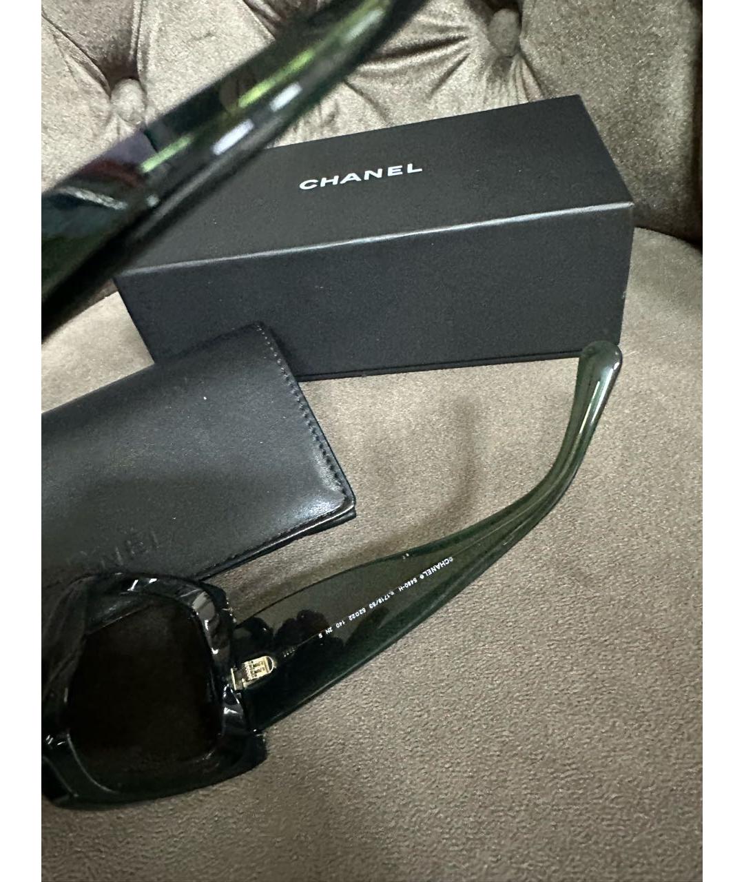 CHANEL Черные пластиковые солнцезащитные очки, фото 4