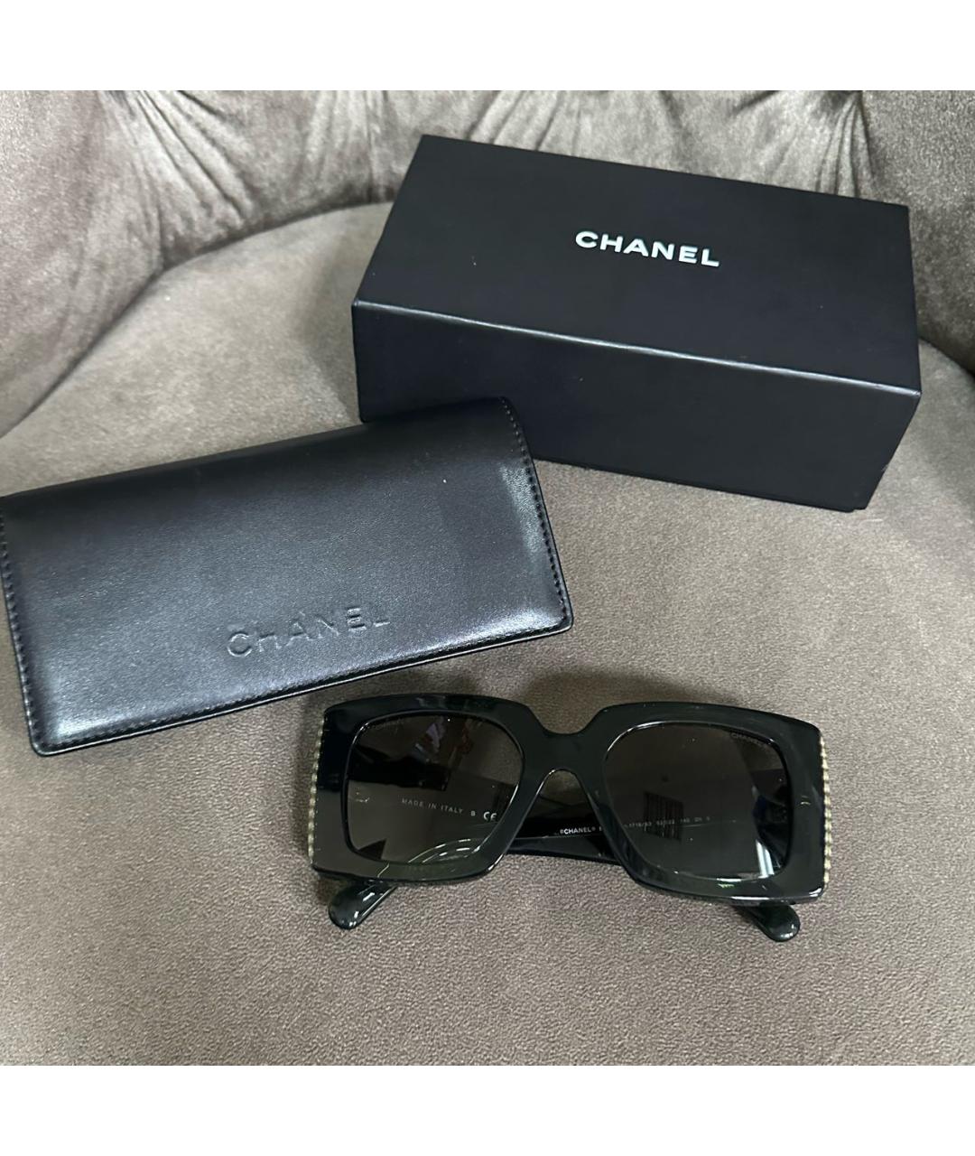 CHANEL Черные пластиковые солнцезащитные очки, фото 7