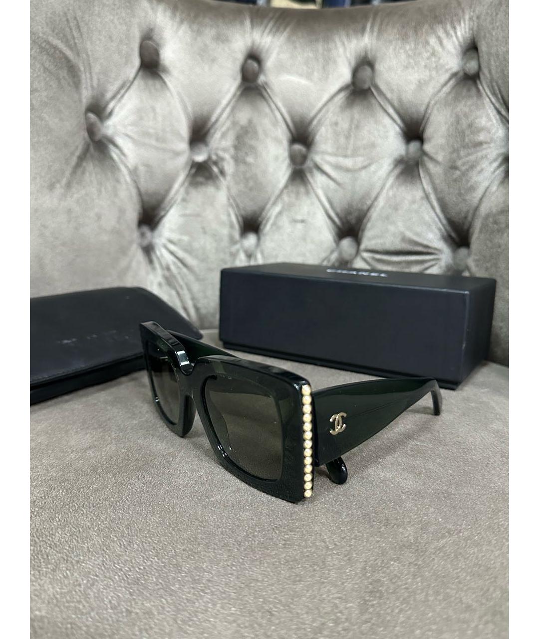 CHANEL Черные пластиковые солнцезащитные очки, фото 6