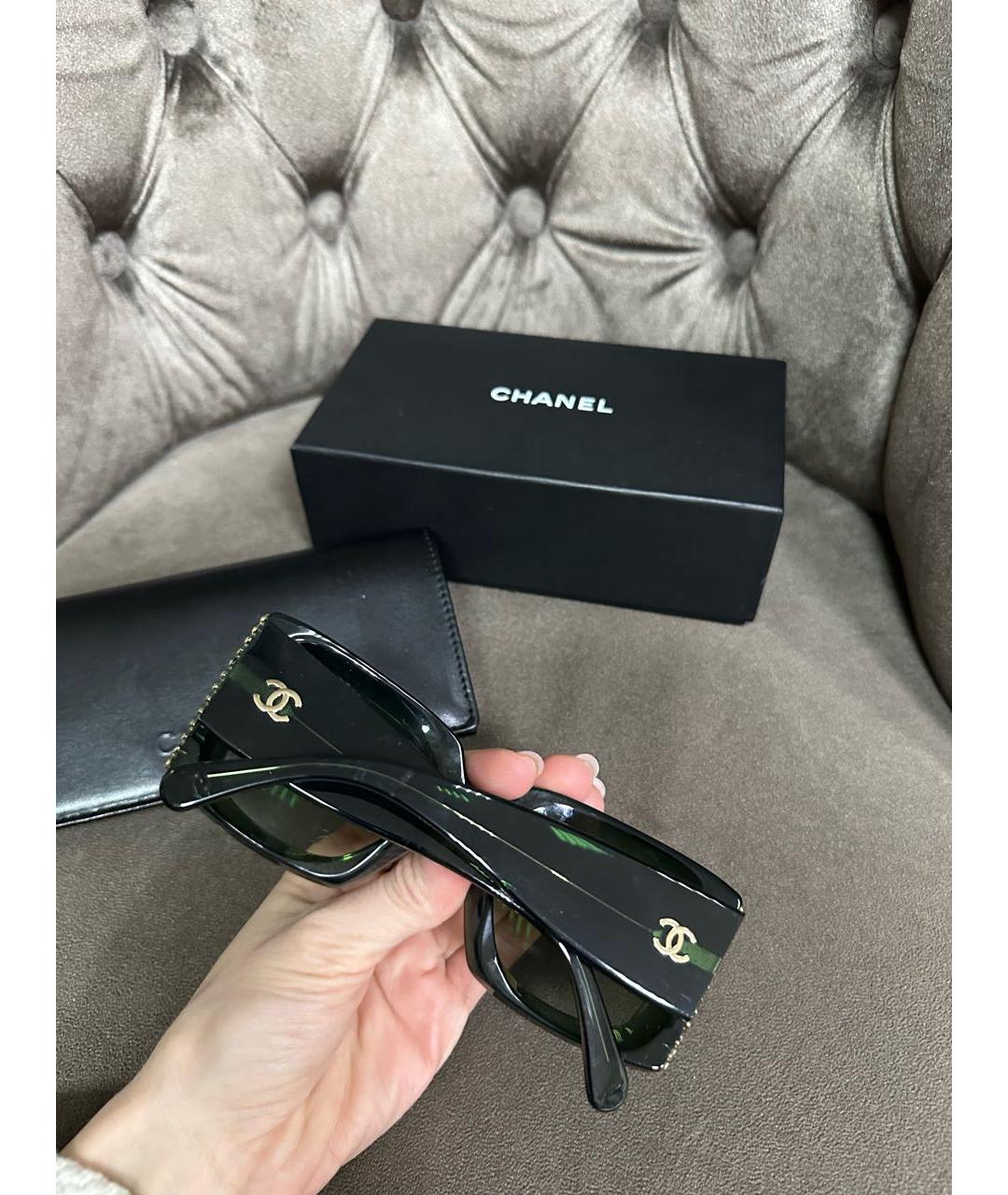 CHANEL Черные пластиковые солнцезащитные очки, фото 2