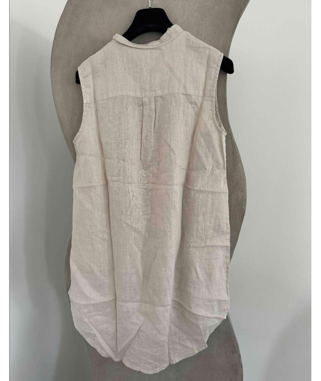 120% LINO Бежевая льняная блузы, фото 2