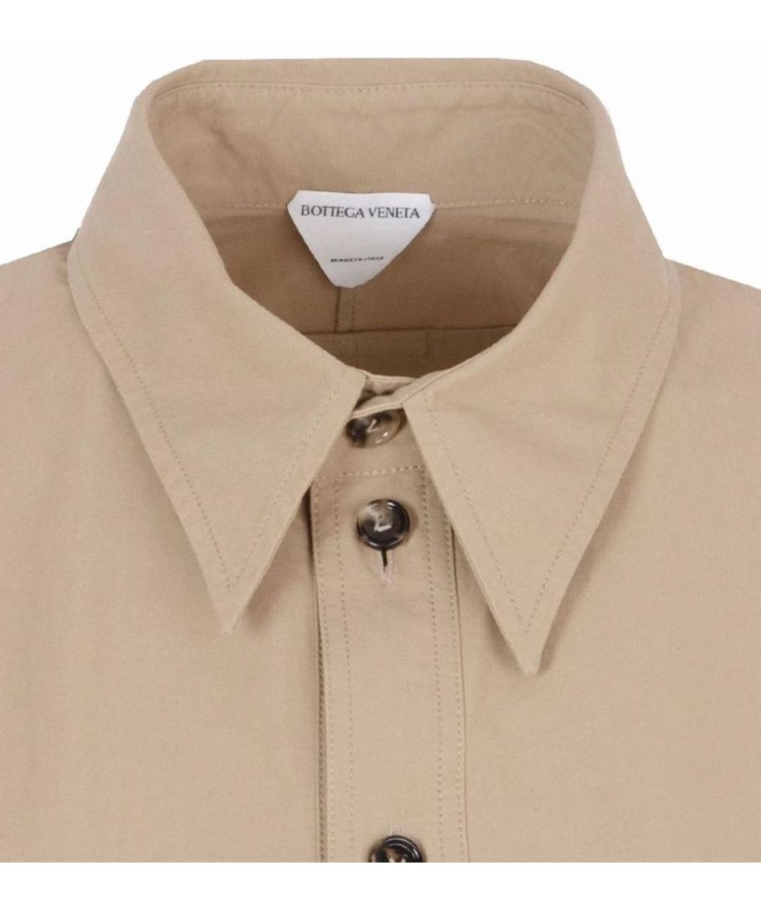 BOTTEGA VENETA Бежевая хлопковая рубашка, фото 3