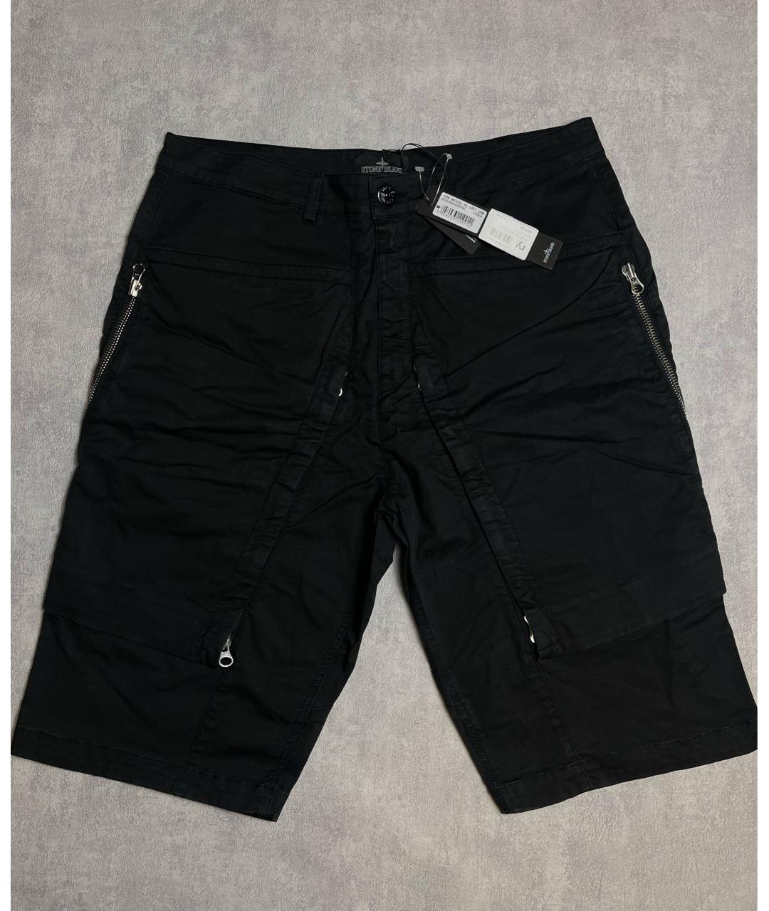 STONE ISLAND SHADOW PROJECT Черные хлопко-эластановые шорты, фото 2