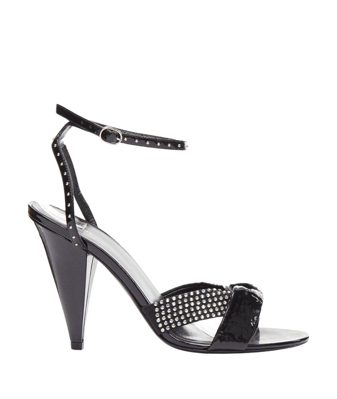 CELINE Черные кожаные босоножки, фото 1