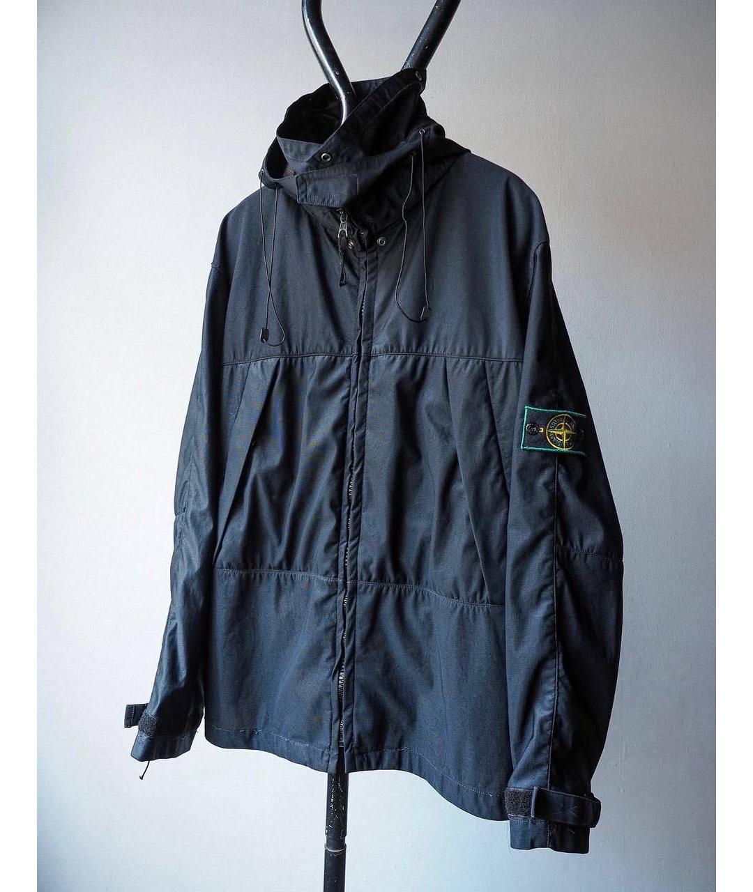 STONE ISLAND Темно-синяя полиуретановая куртка, фото 7