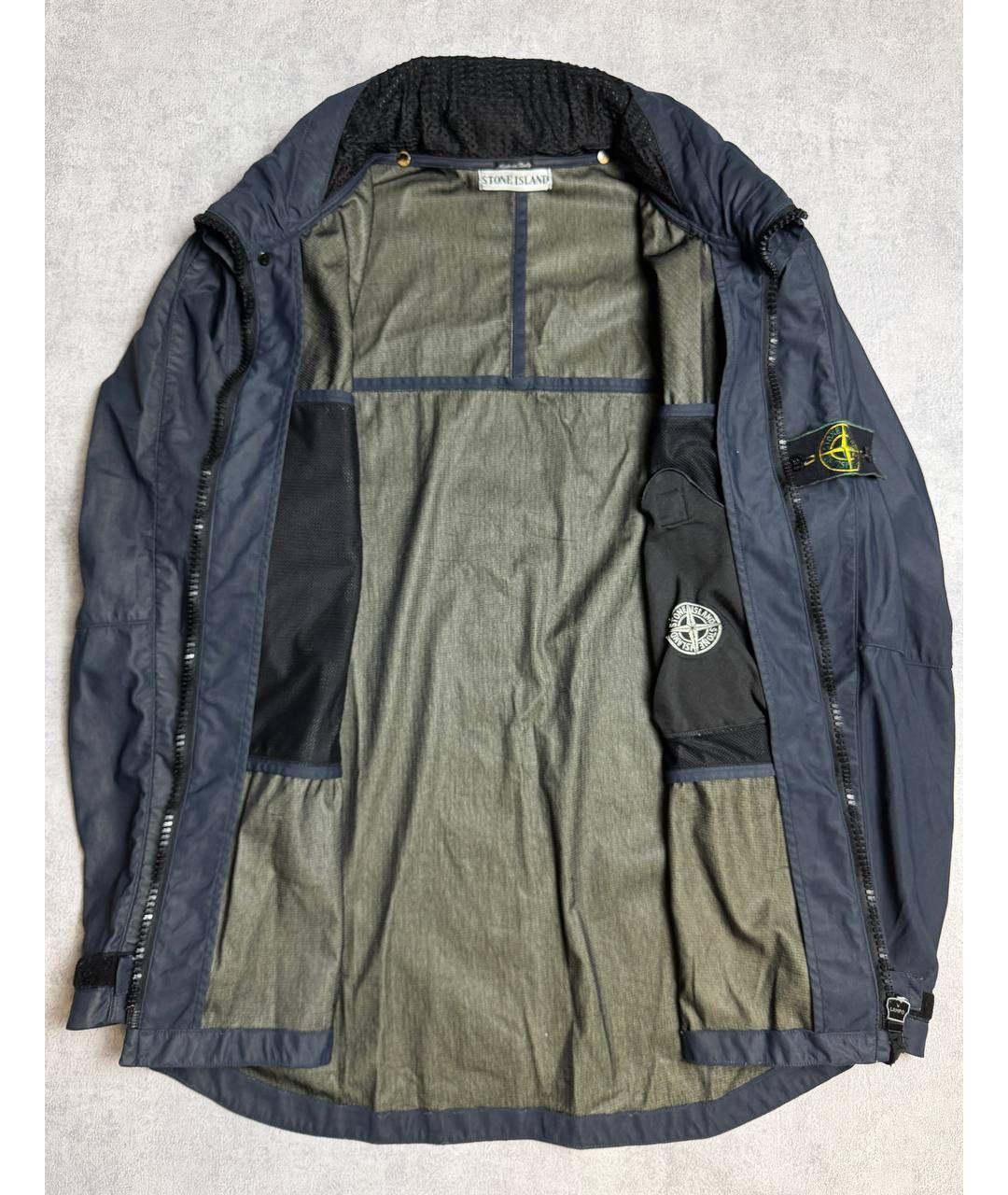 STONE ISLAND Темно-синяя полиуретановая куртка, фото 3