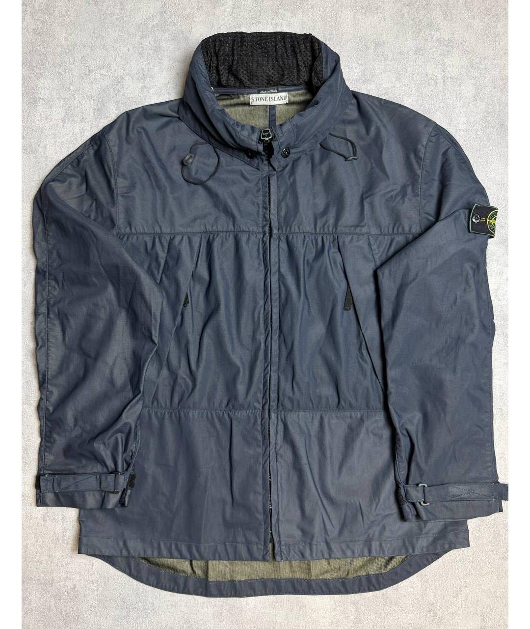 STONE ISLAND Темно-синяя полиуретановая куртка, фото 2