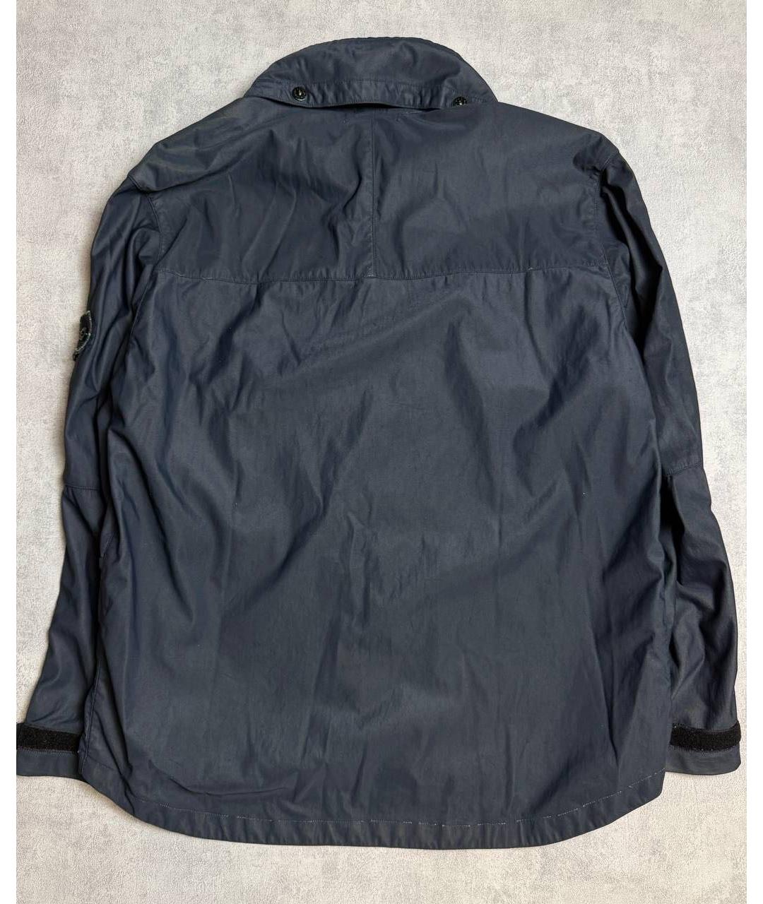 STONE ISLAND Темно-синяя полиуретановая куртка, фото 4