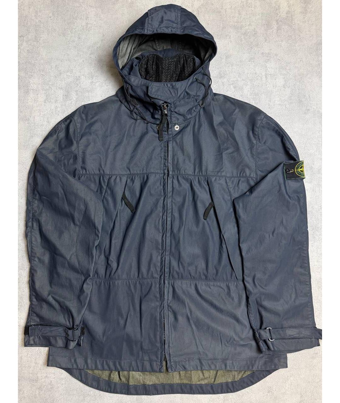 STONE ISLAND Темно-синяя полиуретановая куртка, фото 9