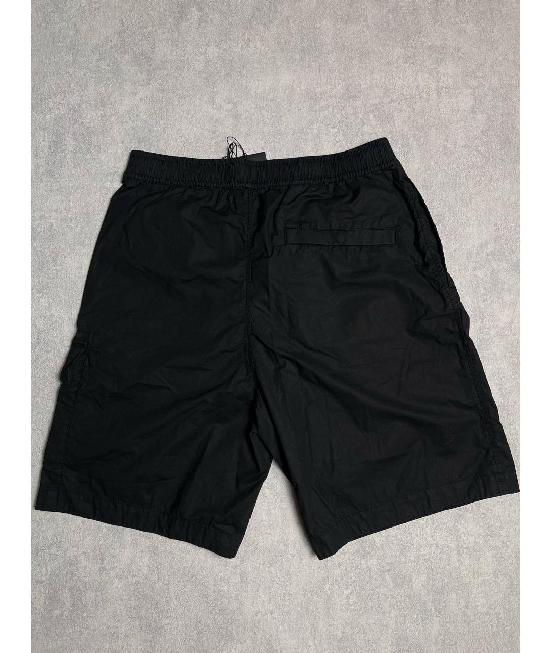 STONE ISLAND Черные хлопко-эластановые шорты, фото 4