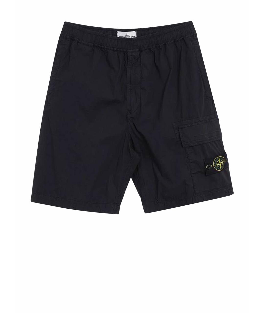 STONE ISLAND Черные хлопко-эластановые шорты, фото 1