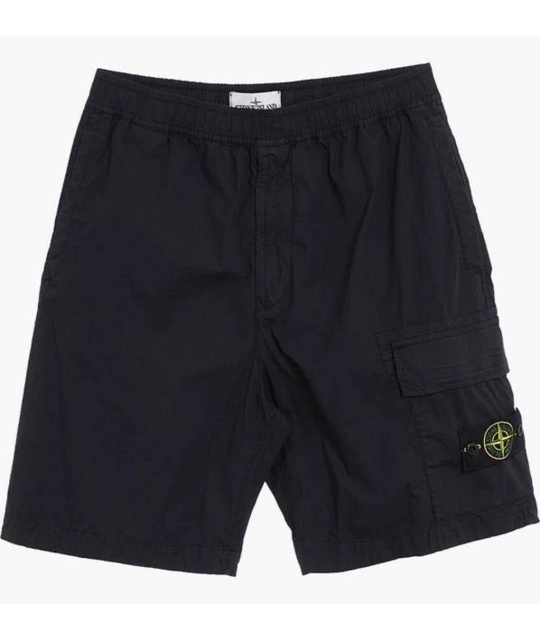 STONE ISLAND Черные хлопко-эластановые шорты, фото 7
