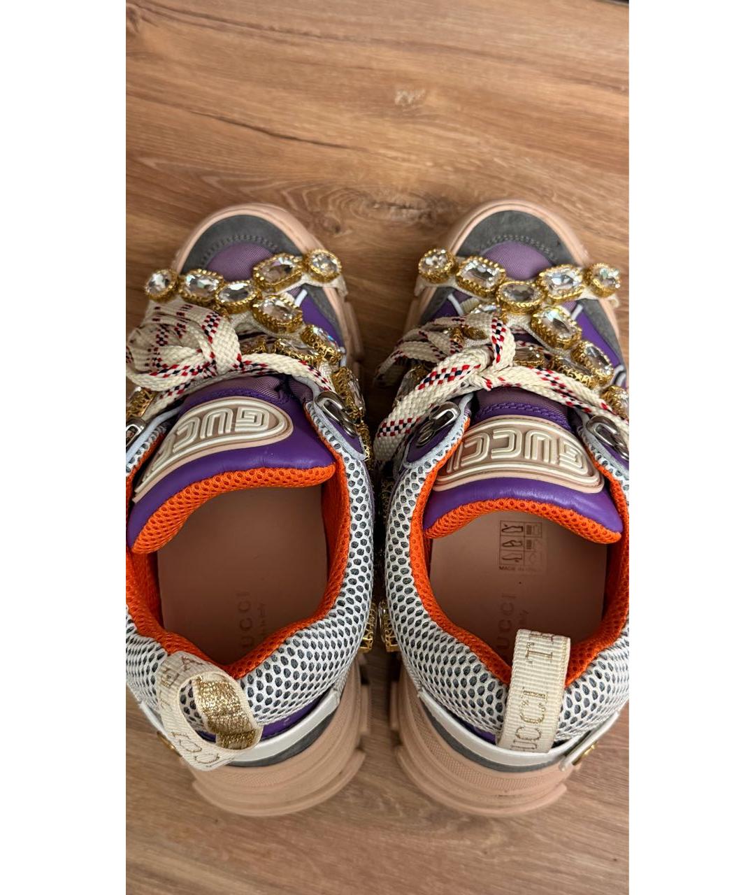 GUCCI Бежевые кожаные кроссовки, фото 3