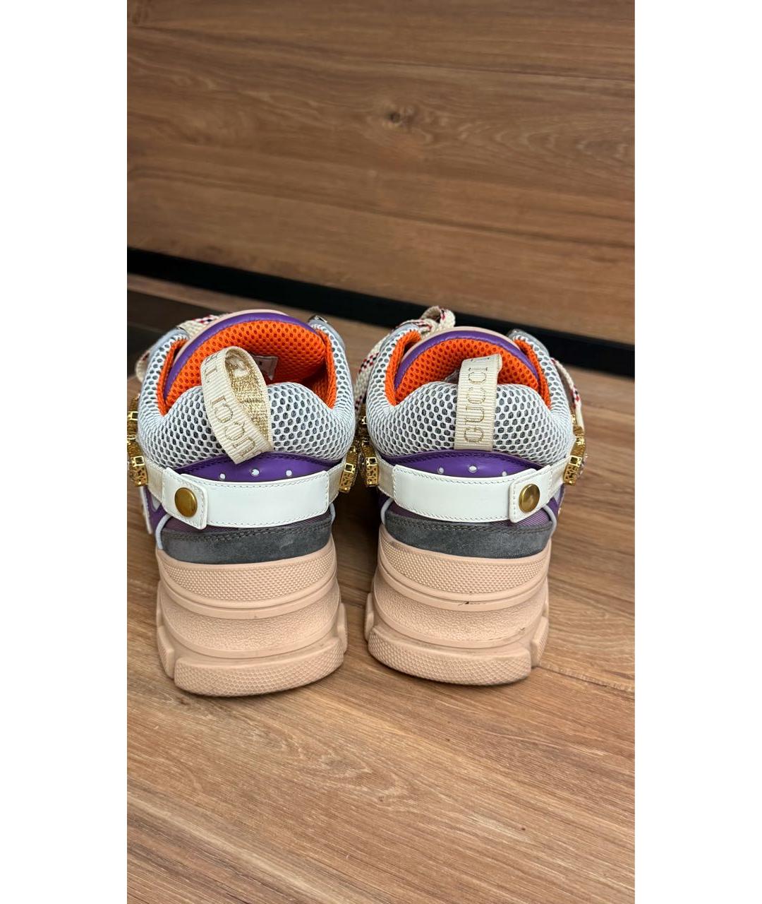 GUCCI Бежевые кожаные кроссовки, фото 4