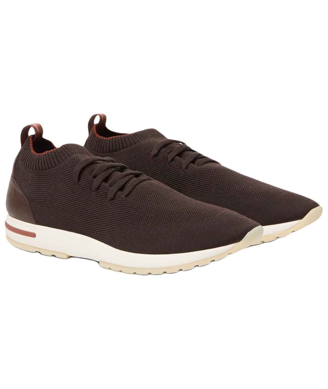 LORO PIANA Коричневые низкие кроссовки / кеды, фото 3