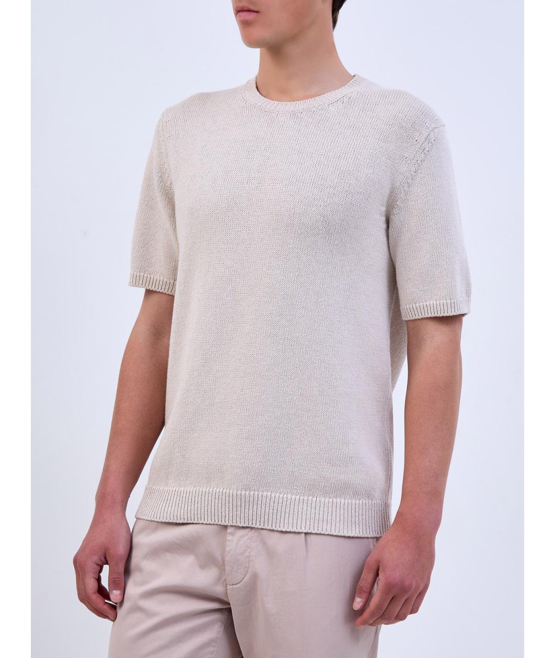 ELEVENTY Бежевый хлопковый джемпер / свитер, фото 3