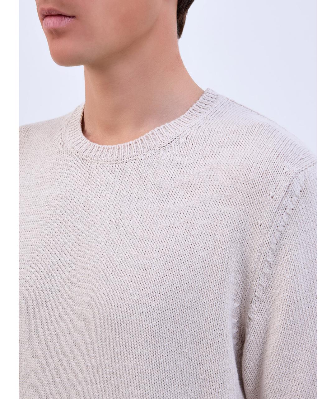 ELEVENTY Бежевый хлопковый джемпер / свитер, фото 5