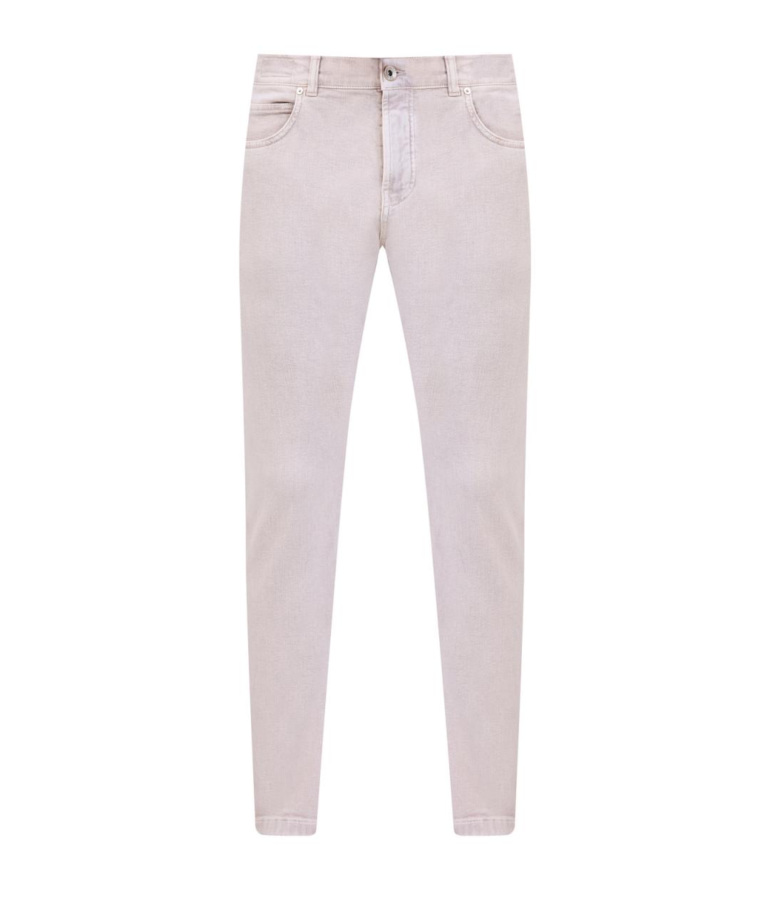 ELEVENTY Бежевые хлопковые прямые джинсы, фото 1