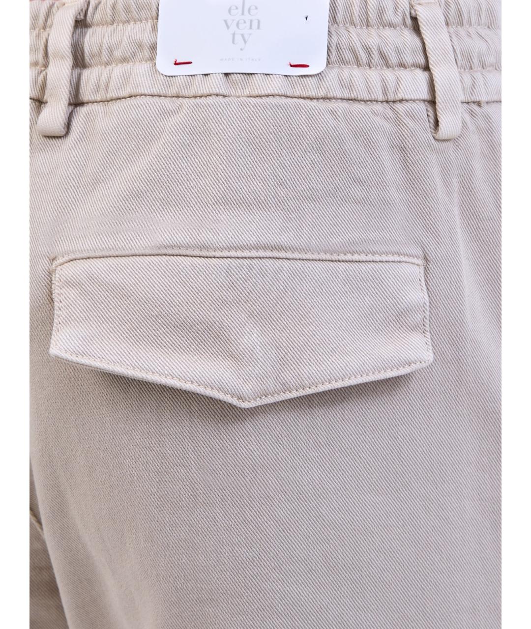 ELEVENTY Бежевые хлопковые прямые джинсы, фото 5