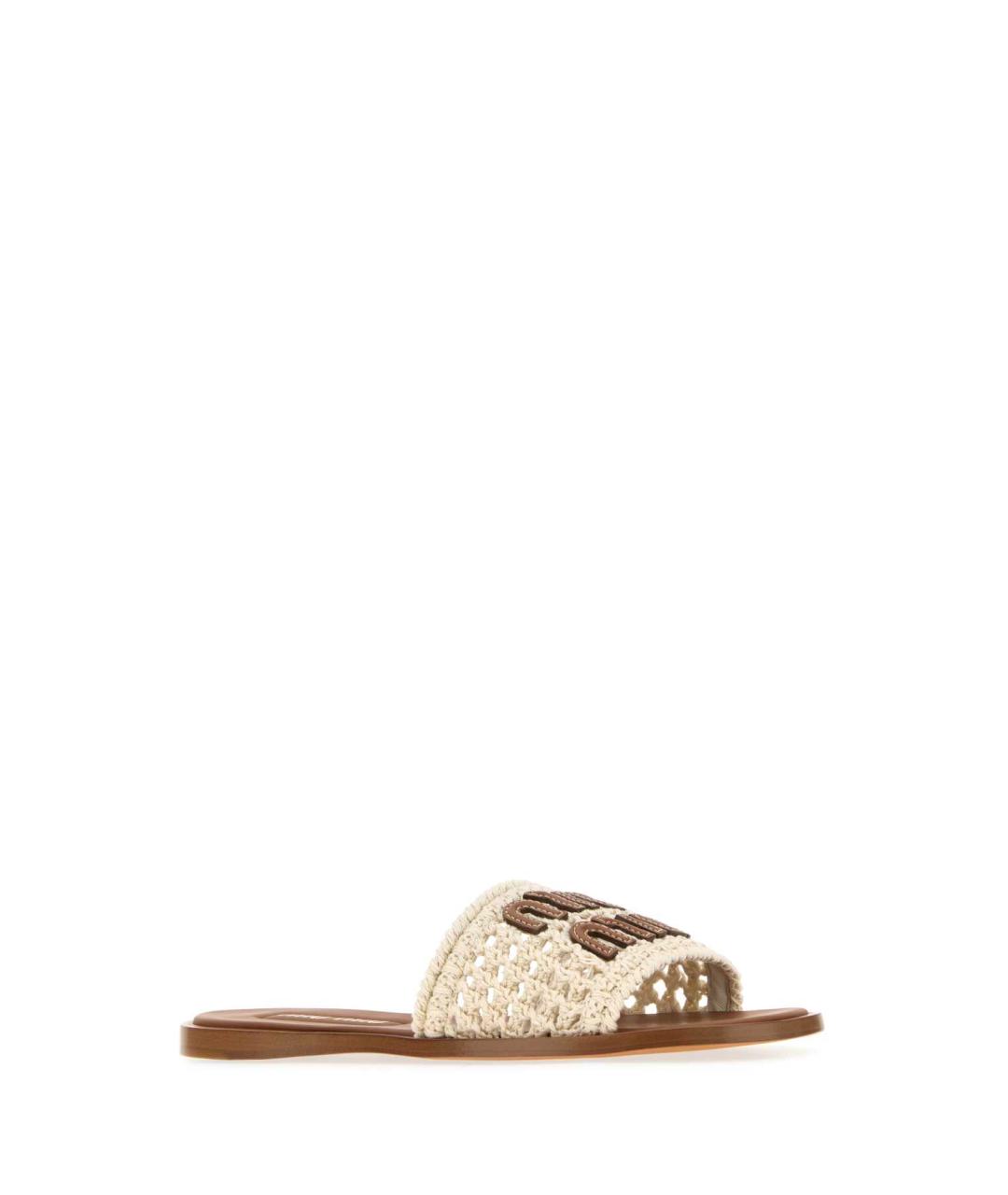 MIU MIU Белые кожаные мюли, фото 2