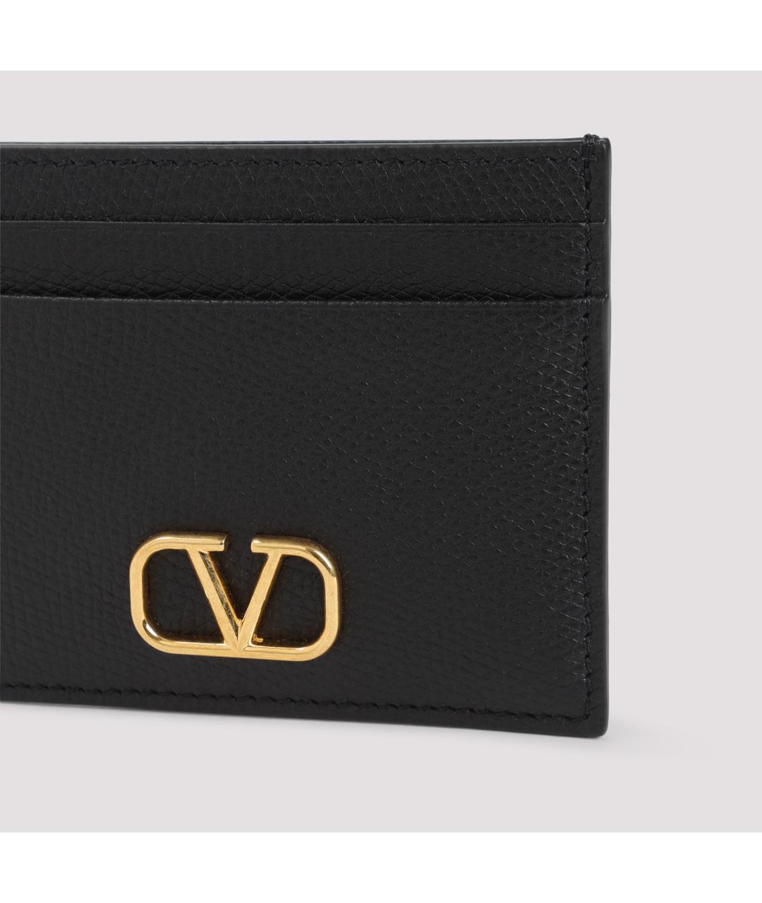 VALENTINO Черный кожаный кардхолдер, фото 4