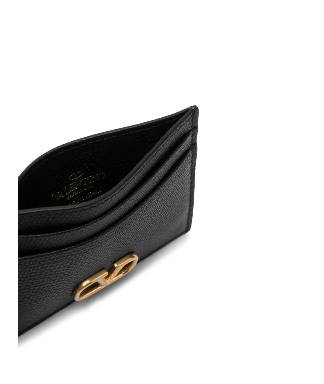 VALENTINO Черный кожаный кардхолдер, фото 3