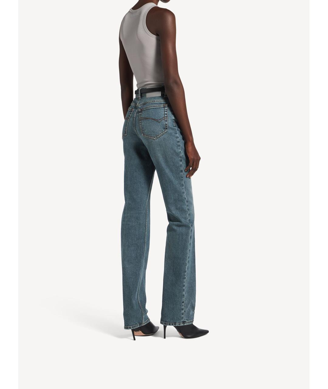 BALENCIAGA Синие хлопковые прямые джинсы, фото 3