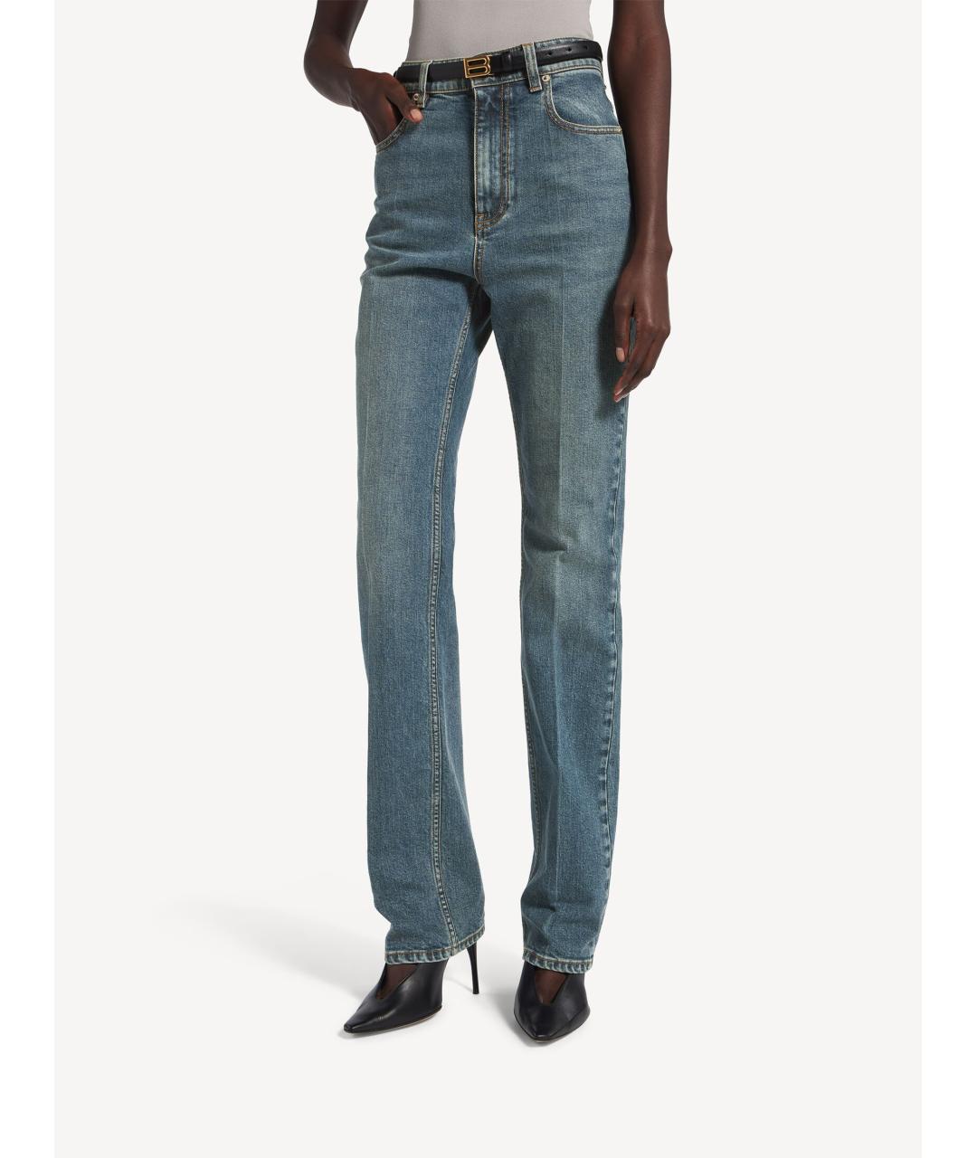 BALENCIAGA Синие хлопковые прямые джинсы, фото 2