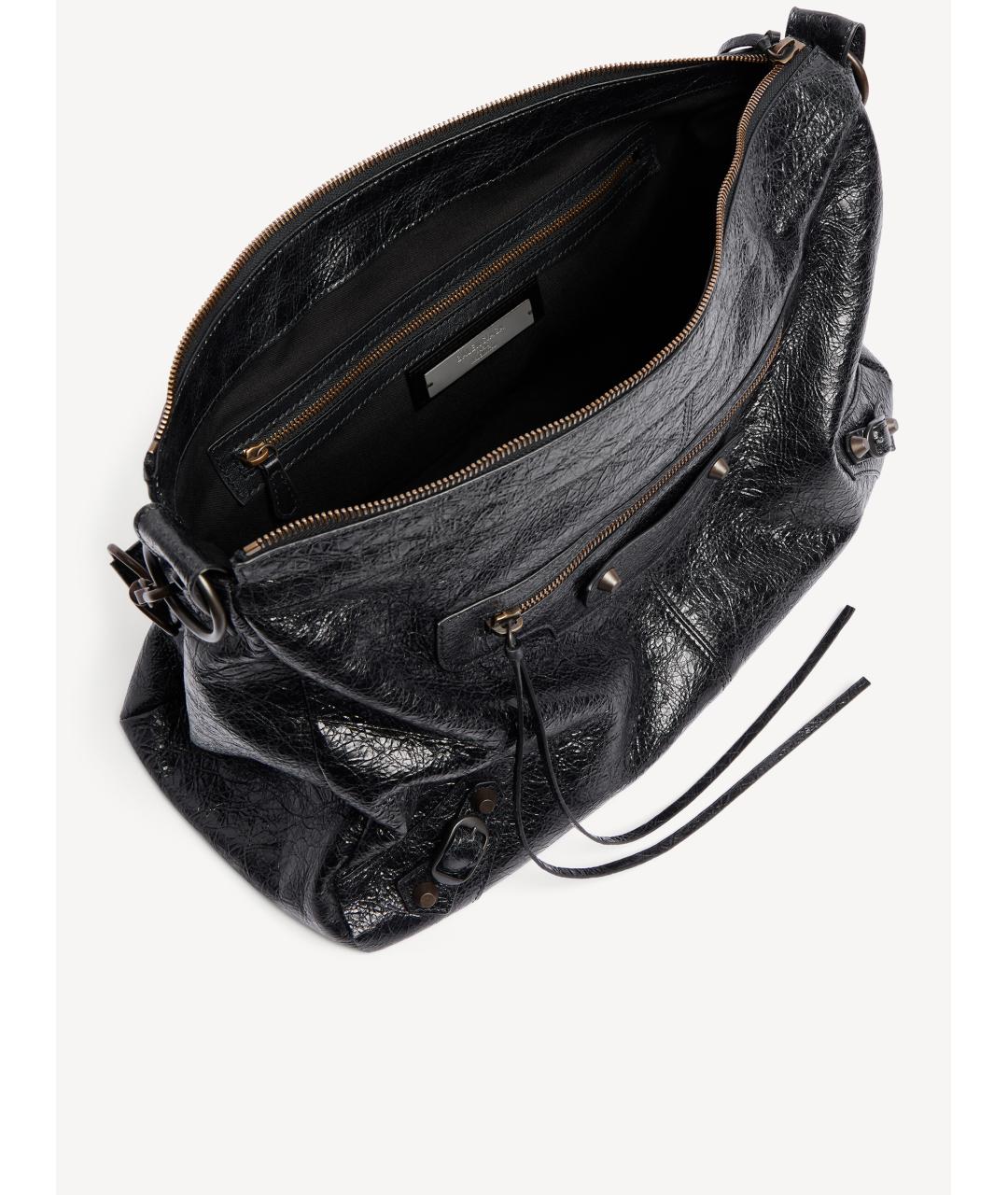 BALENCIAGA Черная кожаная сумка через плечо, фото 5