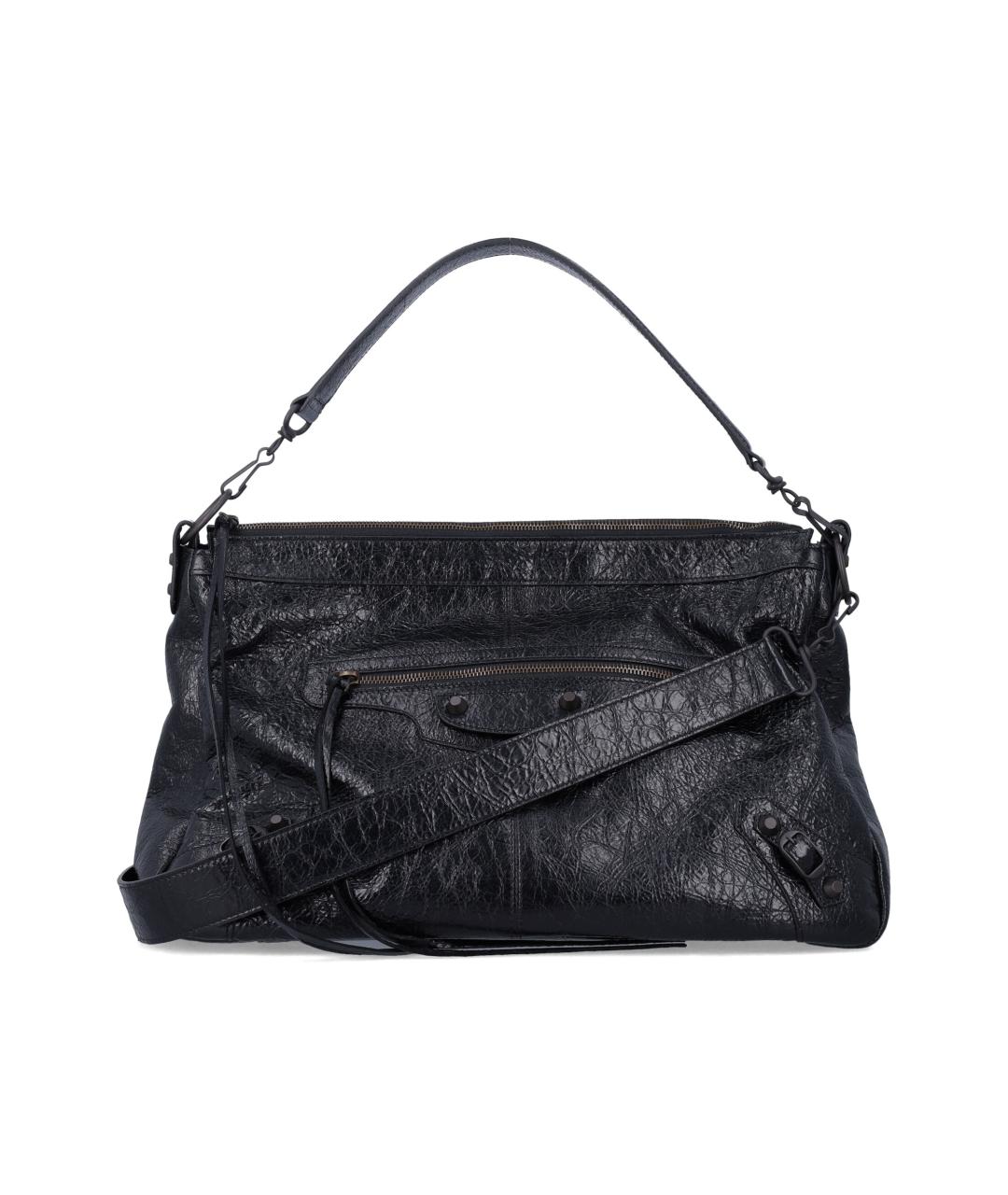 BALENCIAGA Черная кожаная сумка через плечо, фото 1