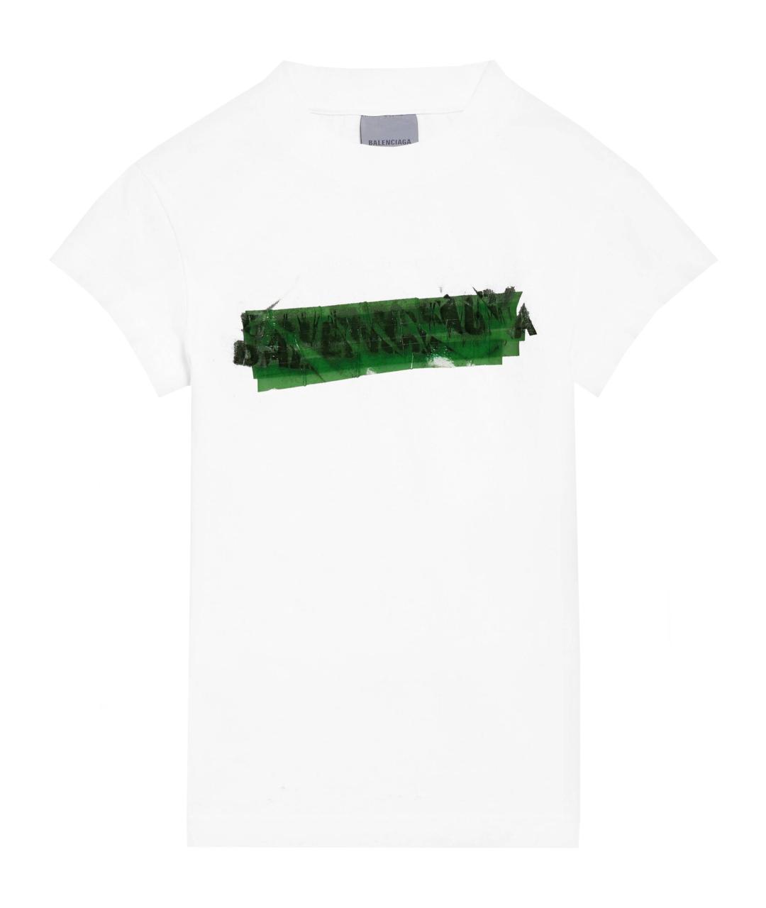 BALENCIAGA Белая хлопковая футболка, фото 1