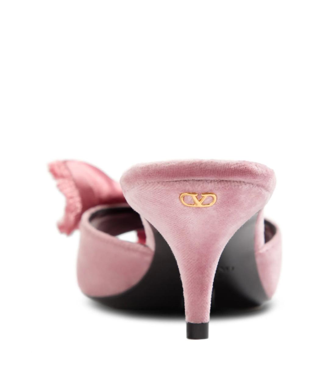 VALENTINO Розовые кожаные мюли, фото 3