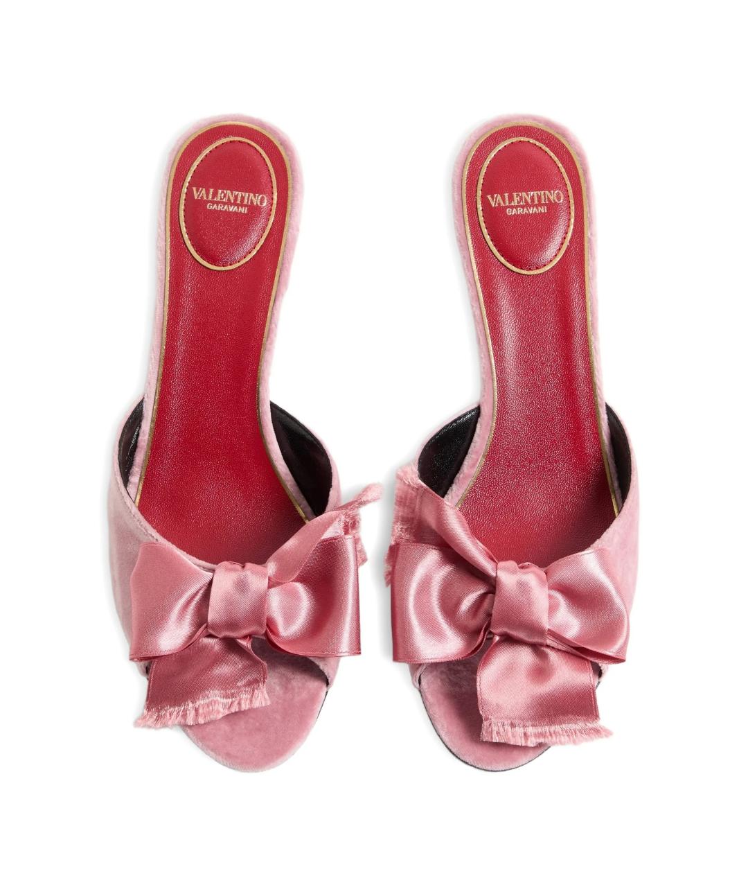 VALENTINO Розовые кожаные мюли, фото 4