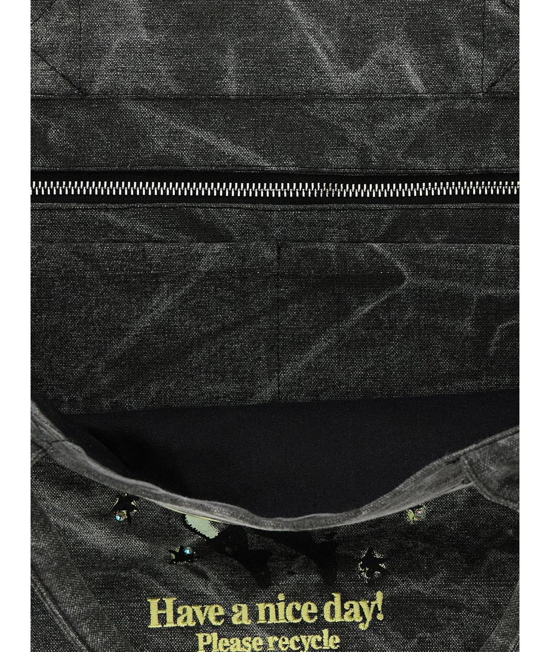 GANNI Черная хлопковая сумка тоут, фото 2