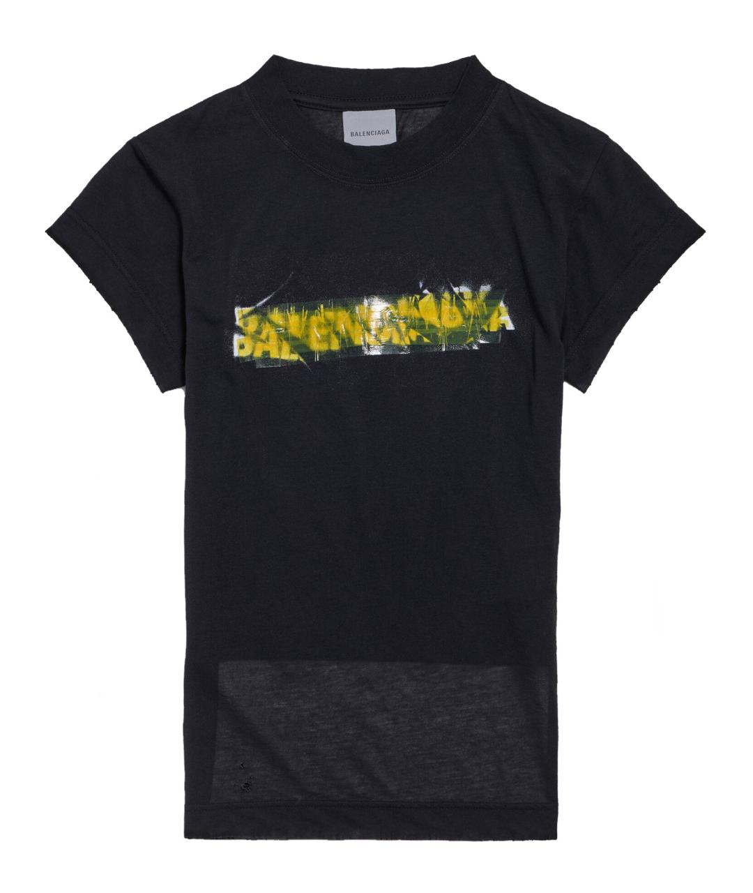 BALENCIAGA Черная хлопковая футболка, фото 1