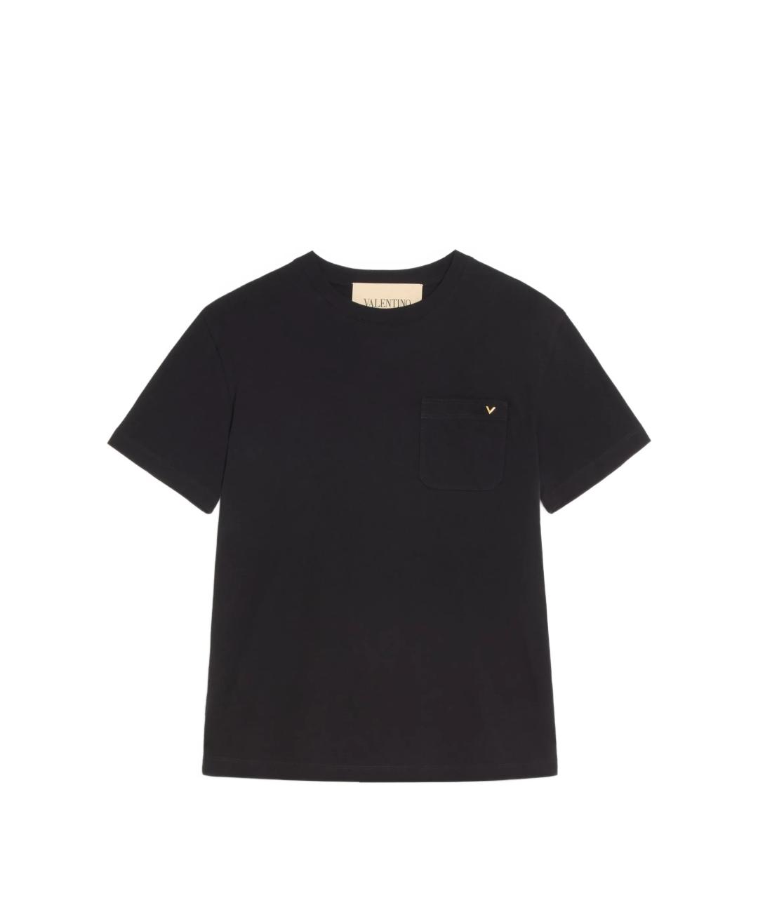 VALENTINO Черная хлопковая футболка, фото 1