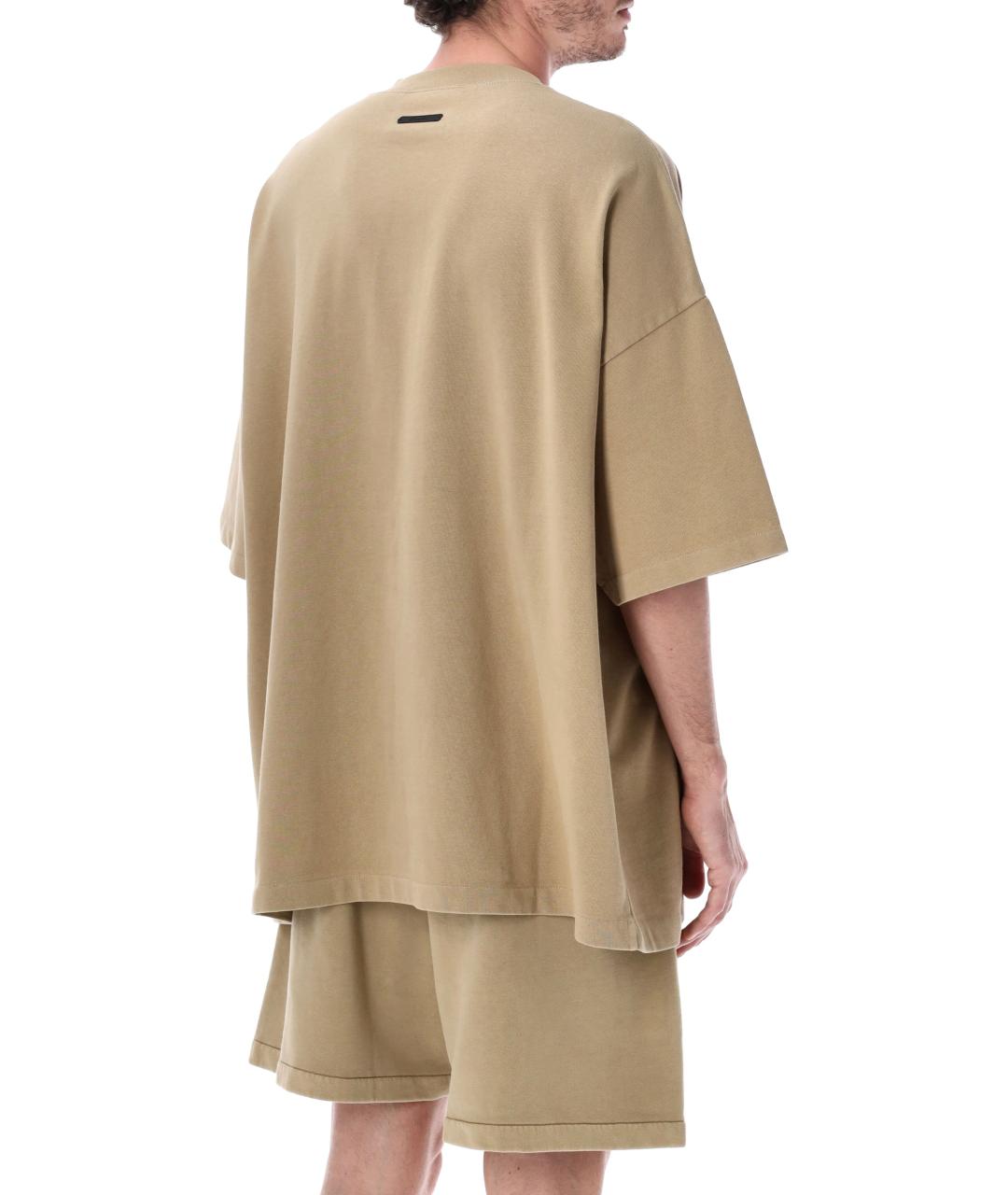 FEAR OF GOD ESSENTIALS Бежевая хлопковая футболка, фото 2