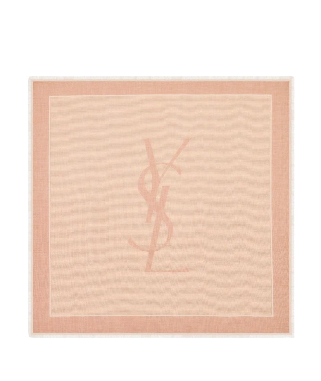 SAINT LAURENT Коричневый кашемировый шарф, фото 2