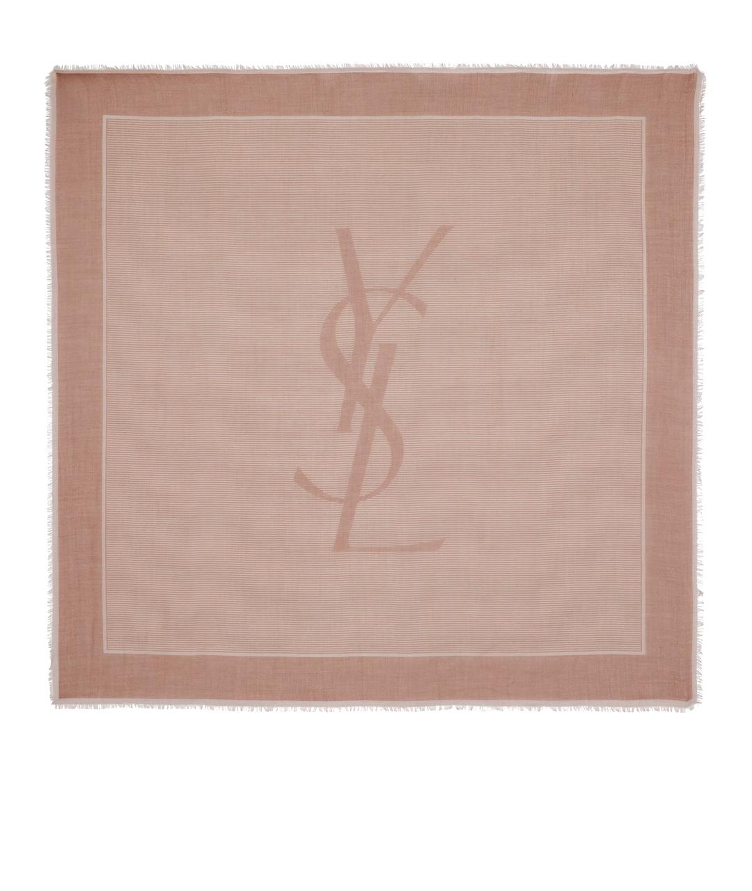 SAINT LAURENT Коричневый кашемировый шарф, фото 1