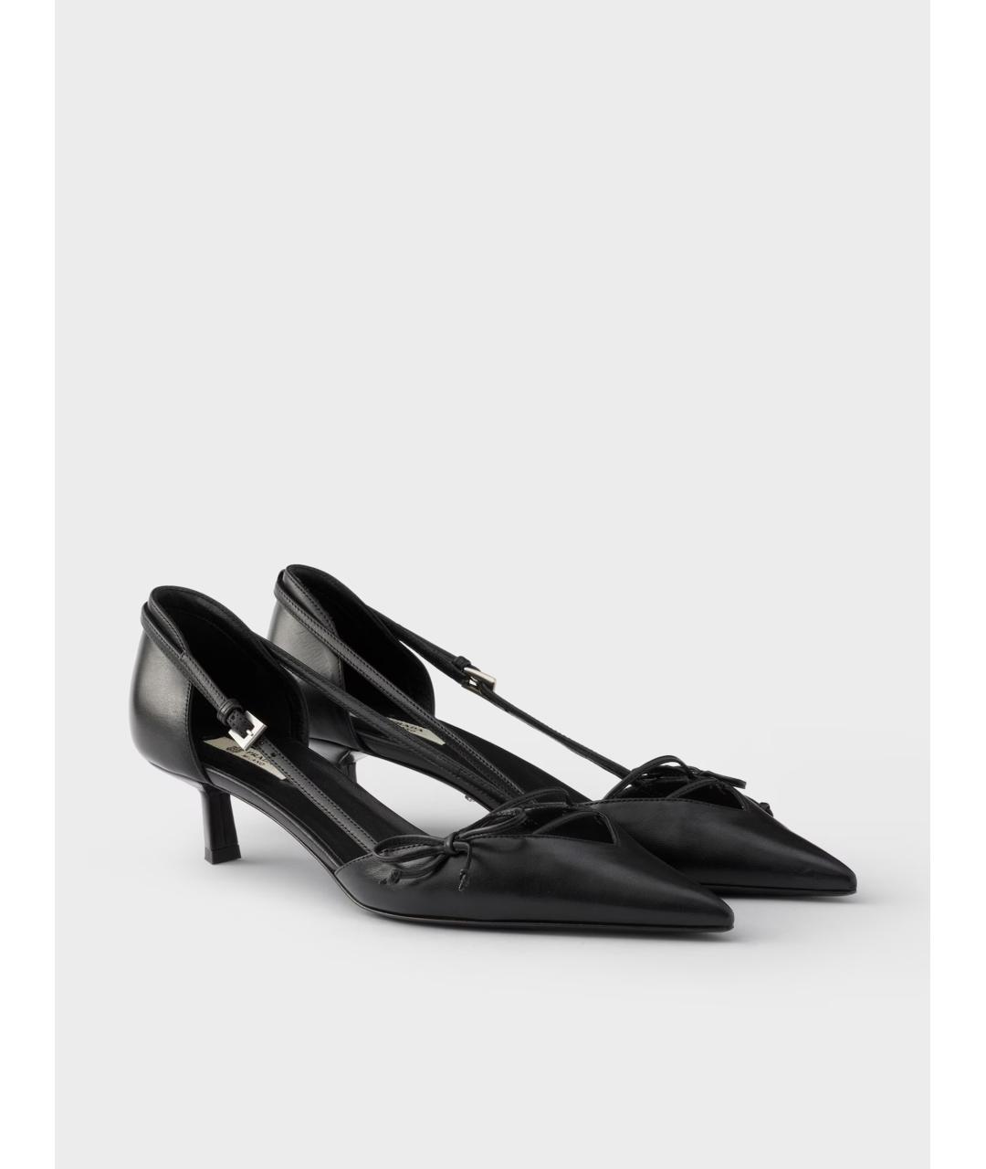 PRADA Черные кожаные туфли, фото 2